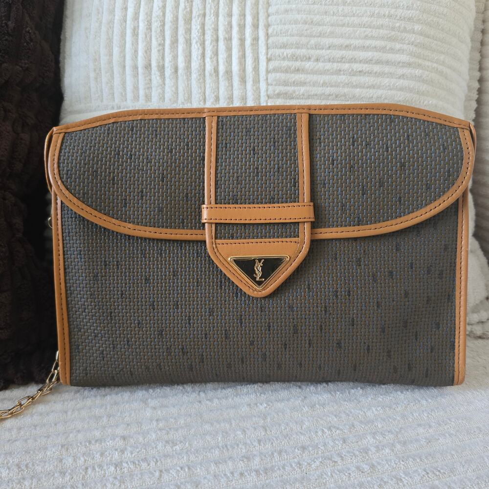 Vintage Yves Saint Laurent Flap Clutch Bag - Rare 1980s Remy Martin Edition
